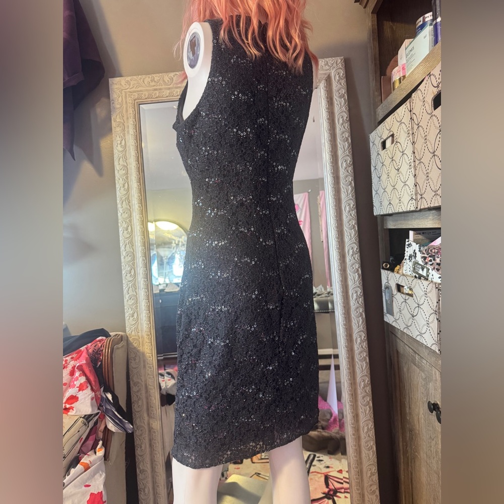 NW nightway charcoal sequin lined sleeveless mid length dress - Picture 17 of 17